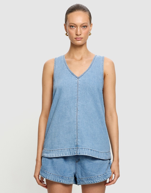 KIVARI - Emilie Denim Top