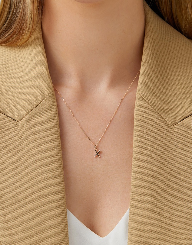 Michael Hill - X Initial Pendant in 10kt Yellow Gold