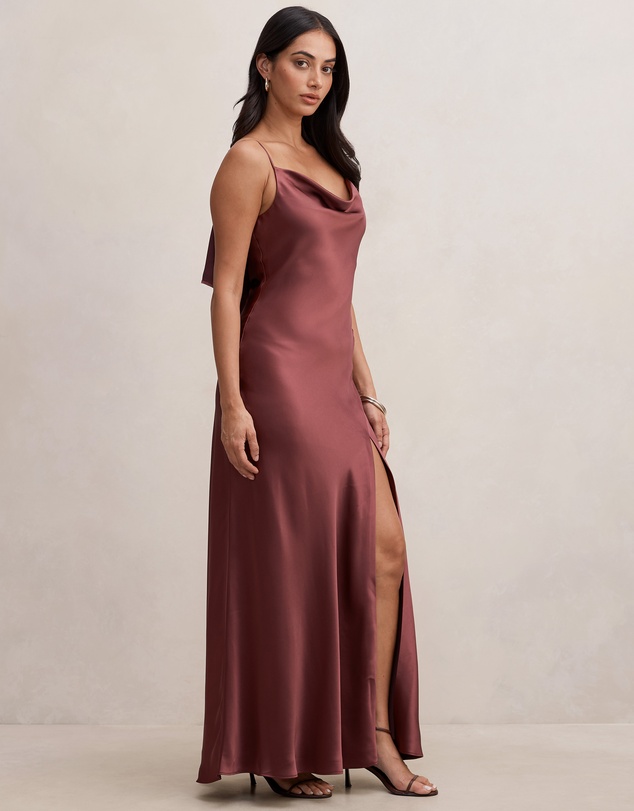 Forever New - Allora Ruffle Back Satin Maxi Dress