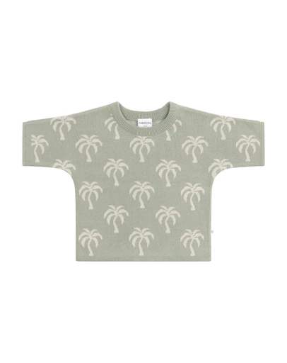 Kynd Baby - Palm Knit Jacquard Top Sage - Size 2