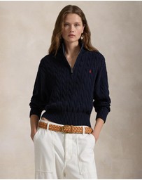 Polo Ralph Lauren - Cable-Knit Cotton Quarter-Zip Sweater