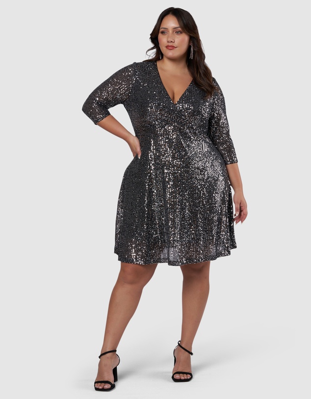 Pink Dusk by Curve Project - Are You Jelly Sequin Dress