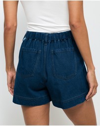 AERE - Eden Denim Drawcord Shorts