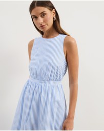 Atmos&Here - Isobel Cotton Stripe Poplin Midi Dress