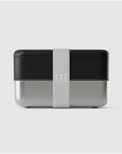 Monbento - Monbento Mb Sense Original The Two-Tier Metal Food Container Sense Original - Black Oynx