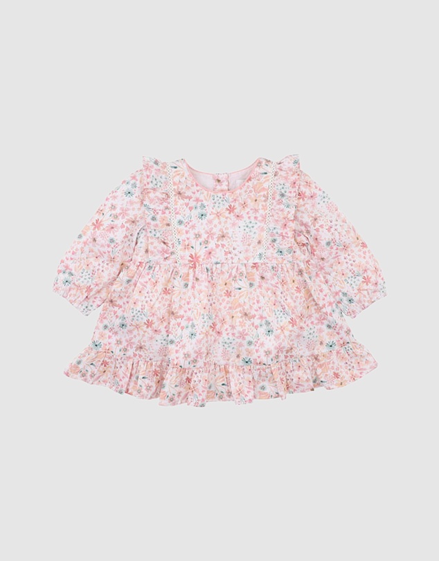 Bebe by Minihaha - Fern Floral Organic Overlay Dress - Babies