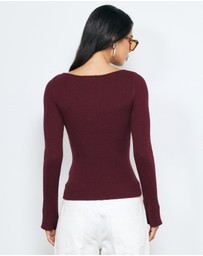 AERE - Eden Cashmere Blend Boat Neck Top