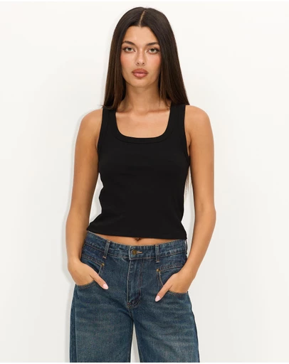 VAFFUL Women's Ribbed Tank Top - High Neck Sleeveless Fitted Blouse, Summer Basic Tee