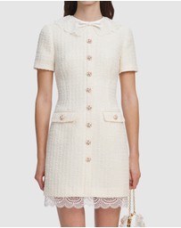 Self Portrait - Boucle Lace Trim Mini Dress