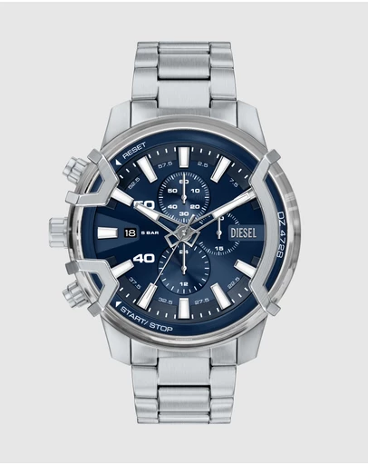 Diesel - Griffed Silver Tone Chronograph Watch