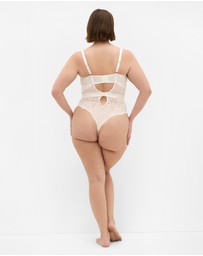 City Chic - Plus Size Josephine Bodysuit - ivory