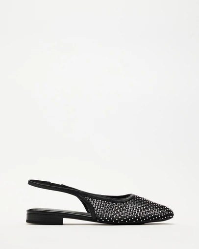 Dazie - Florence Mesh Diamante Flats