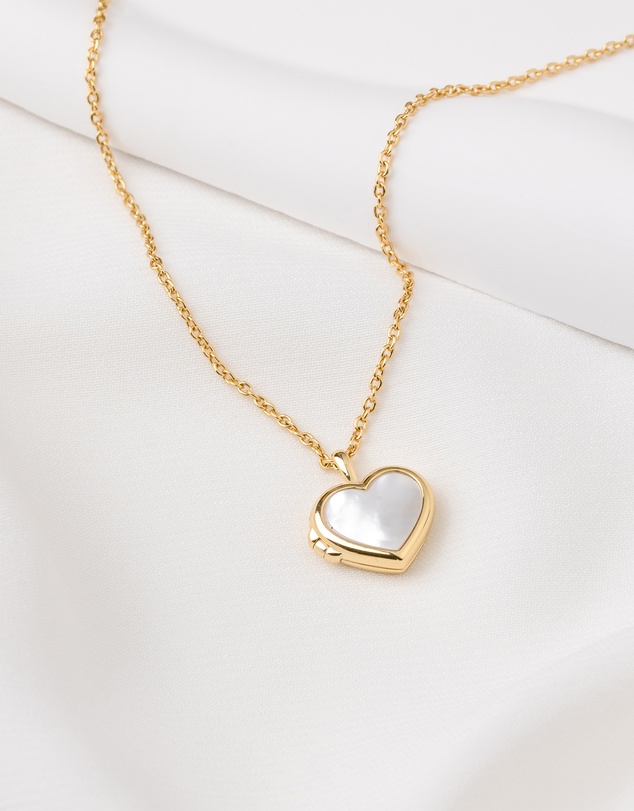 Wanderlust + Co - Heart Pearl Locket Necklace