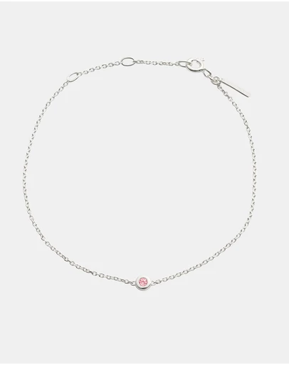 Kirstin Ash - Petite Birthstone Bracelet October Pink Tourmaline