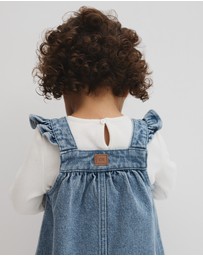 Country Road - Scallop Denim Pinafore