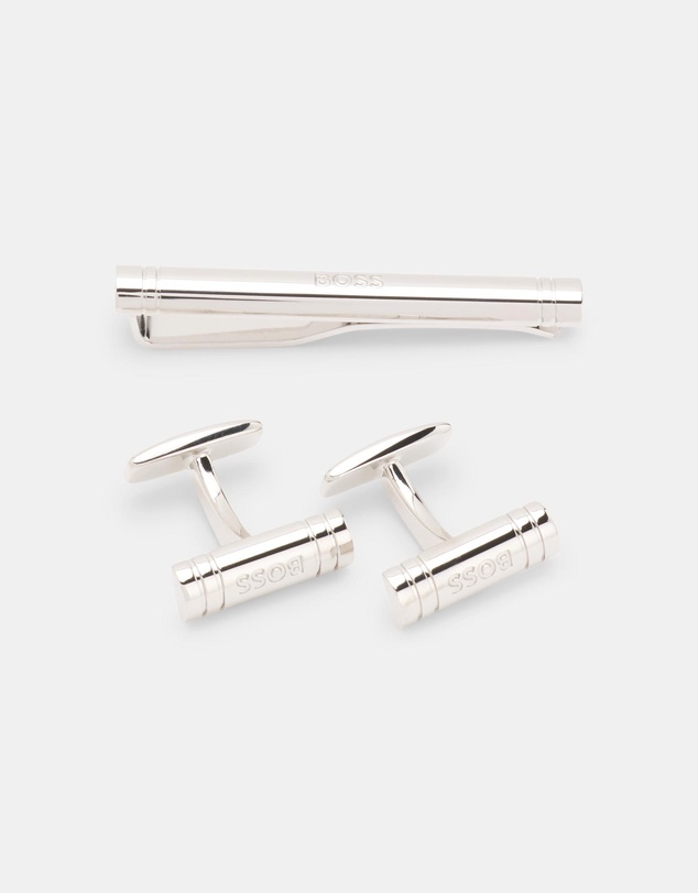 BOSS - Brass Cufflinks and Tie Bar Set