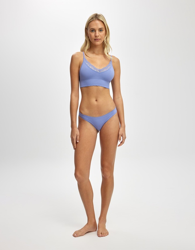 Cotton On Body - Seamless Longline Lace Trim Bralette