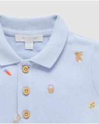 Purebaby - Bunny Friends Polo Shirt -Kids-Babies
