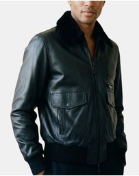 Henry Bucks - McKinnon Franco Nero Lambskin Aviator Bomber Jacket