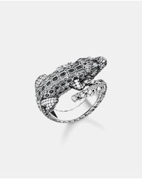 THOMAS SABO - Ring Crocodile with Stones Silver Blackened