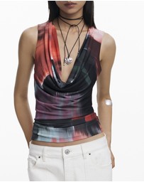 Desigual - Draped neckline T-shirt