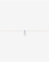 Michael Hill - Aquamarine and Cultured Freshwater Pearl Drop Necklace in 10kt Yellow Gold