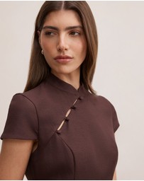 Forever New - Jessie Asymmetric Button Collar Mini Dress