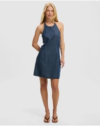 Cotton On - Sloan Lightweight Denim Halter Dress