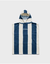 Crywolf - HOODED TOWEL Indigo Stripe