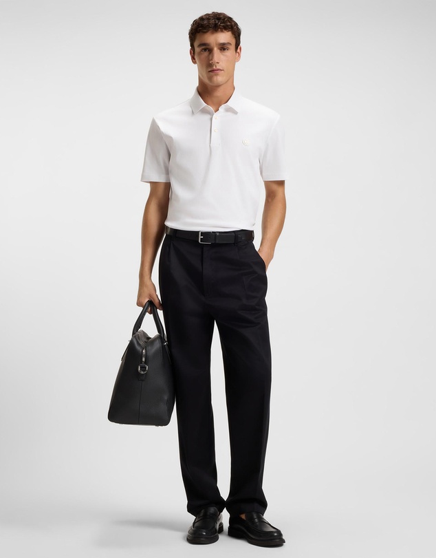 BOSS - Mercerised-Cotton Polo Shirt With Double Monogram