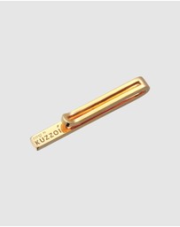 Kuzzoi - ICONIC EXCLUSIVE - Tie Pin Men grooves design in 925 sterling silver gold plated