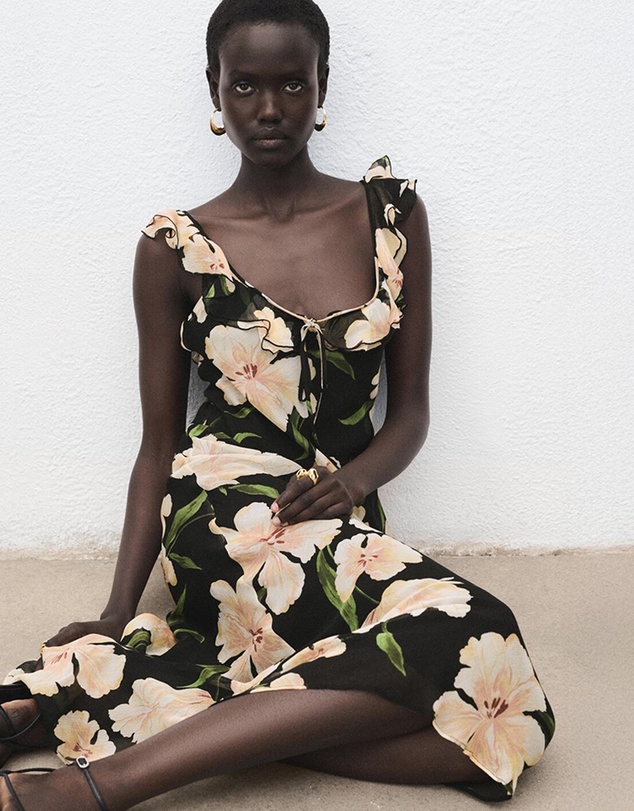 M.N.G - Floral-Print Dress With Ruffle Detail