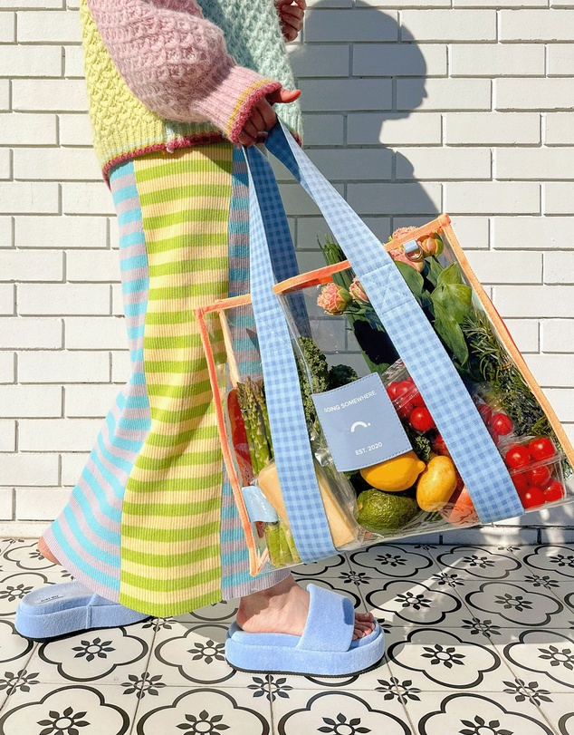 The Somewhere Co - Blue & Orange Cheeky Tote Bag