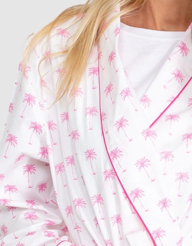 Sant And Abel - Women's Pink Palm Tree Robe
