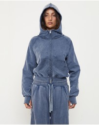 Pinky & Kamal - Acid Wash Zip Up Hoodie