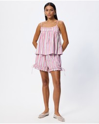 Damson Madder - Mafalda Ruffle Neck Top