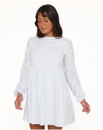 Petal & Pup - Micaela Long Sleeve Mini Dress - Baby Blue