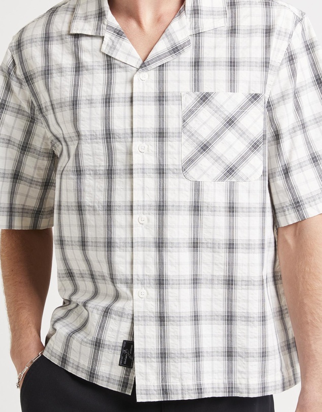 Black Noise White Rain - Homage Cropped Resort Shirt
