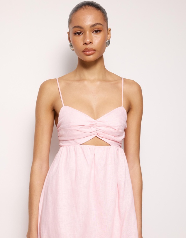 AERE - Saige Linen Midi Dress