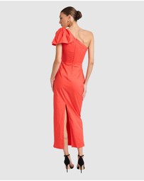 Honey and Beau - Thira One Shoulder Bow Dress