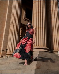 Esther & Co - Balayage Dress - Black Floral