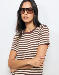 AERE - Vita Stripe T-Shirt Dress