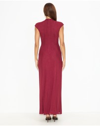 Dazie - Premiere Mesh Cap Sleeve Maxi Dress