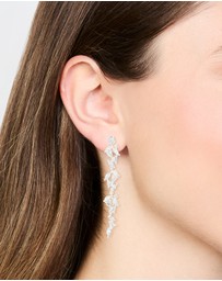 Lovisa - Silver Plated Cubic Zirconia Marquise Drop Earrings