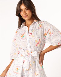 Petal & Pup - Kellie Playsuit - White Tutti Print