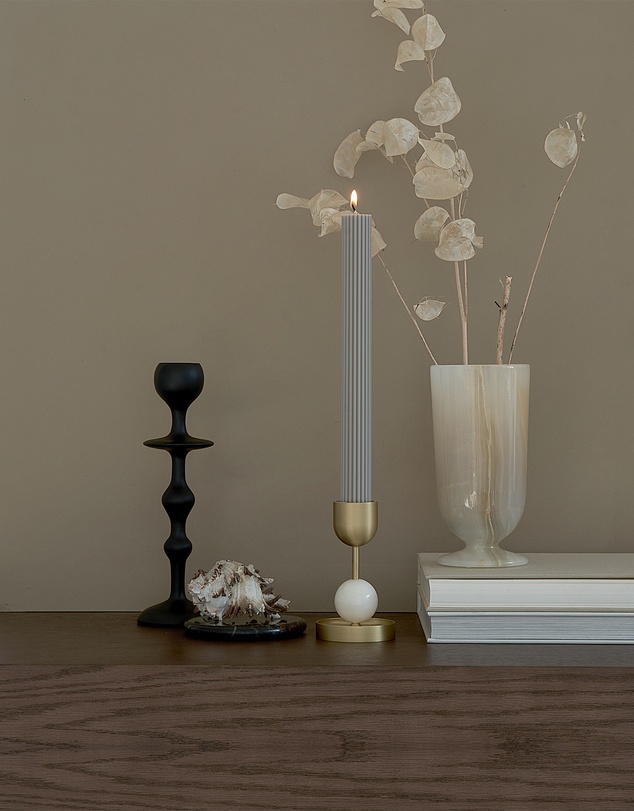 Black Blaze - Column Pillar Candle Duo