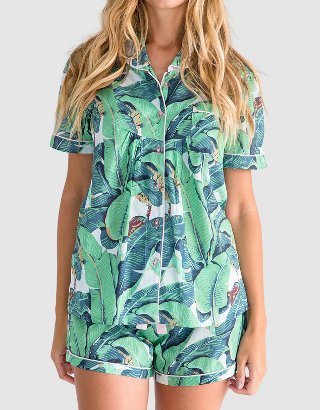 Sant And Abel - Women's Martinique® Green Banana Leaf Short PJ Set