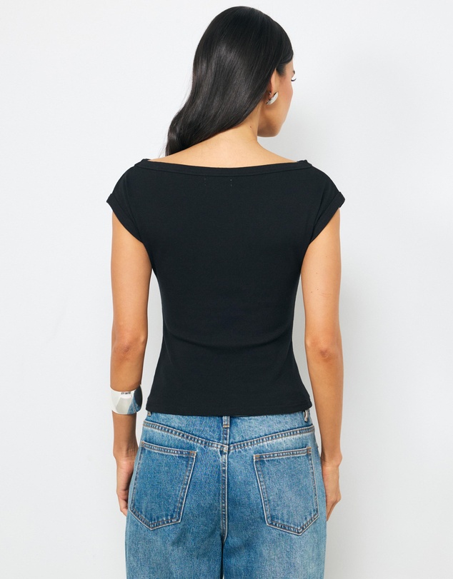 AERE - Zara Cotton Ribbed T-shirt
