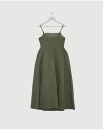Revibe - Repaired AERE Gabriella Linen Midi Dress - AU 12