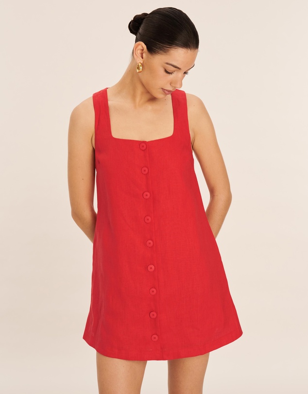 AERE - Linen Button Down Mini Dress